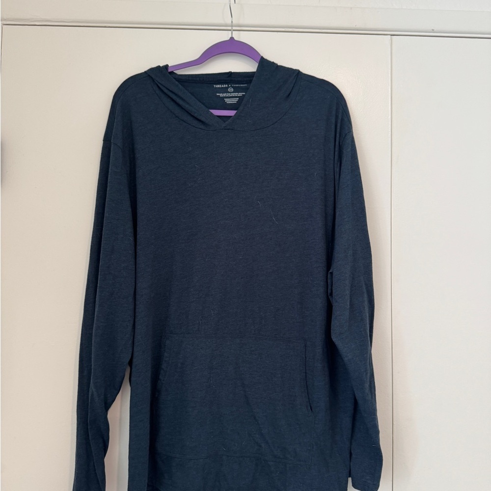 Threads for Thought Men’s 3XL Lightweight Hoodie | Navy | New